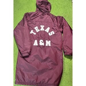 Vintage Texas A&M Stadium Jacket SM 90s Aggie Football Coat‎ Long Embroidered